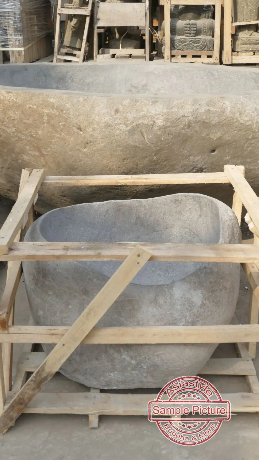  Product image 5 of the product “Basin from Riverstone, Natural surface, polished inside. Dia approx 76-80. Height 51-55 ”